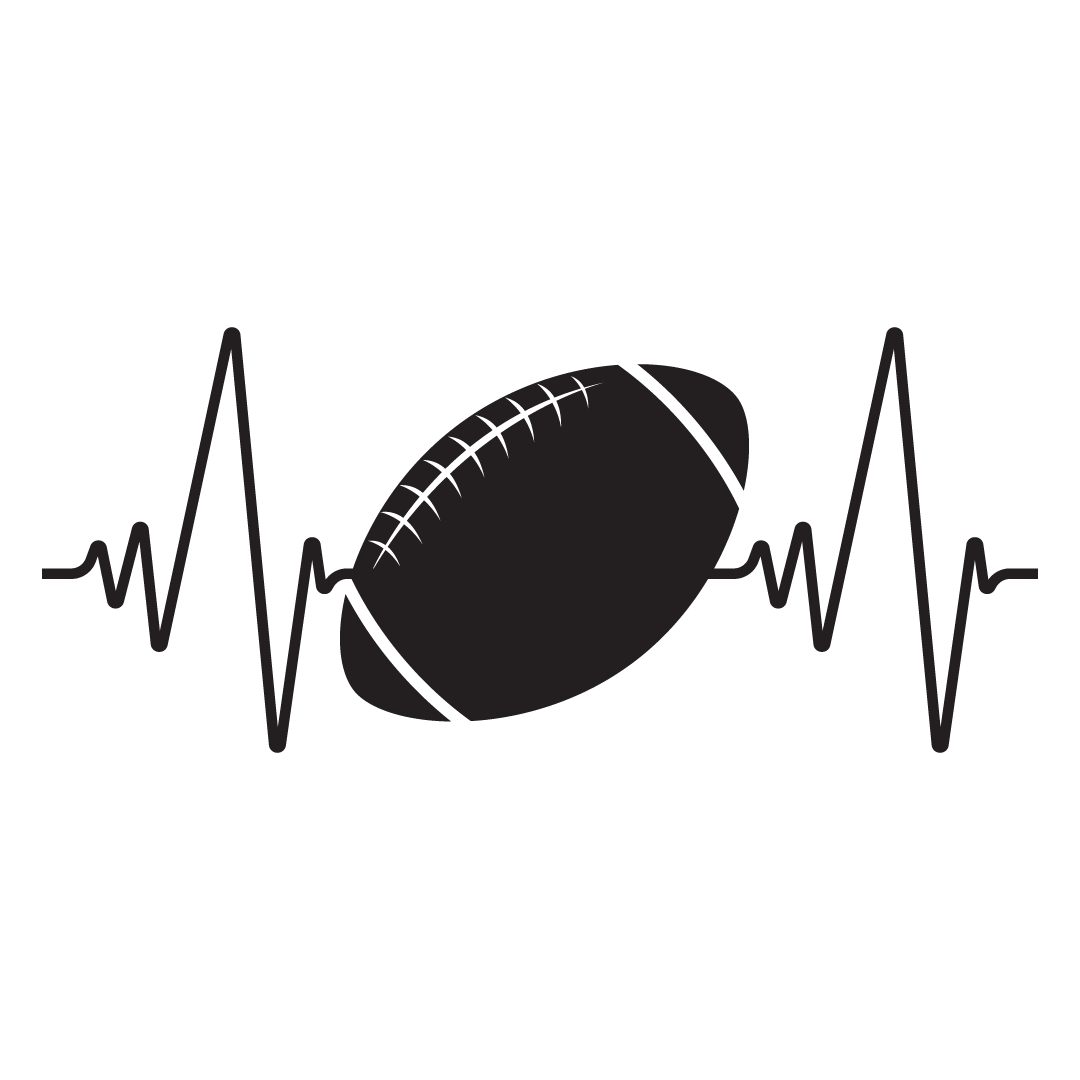 Stylish Cricut Heartbeat Tattoo Designs for Ladies with Rugby Ball