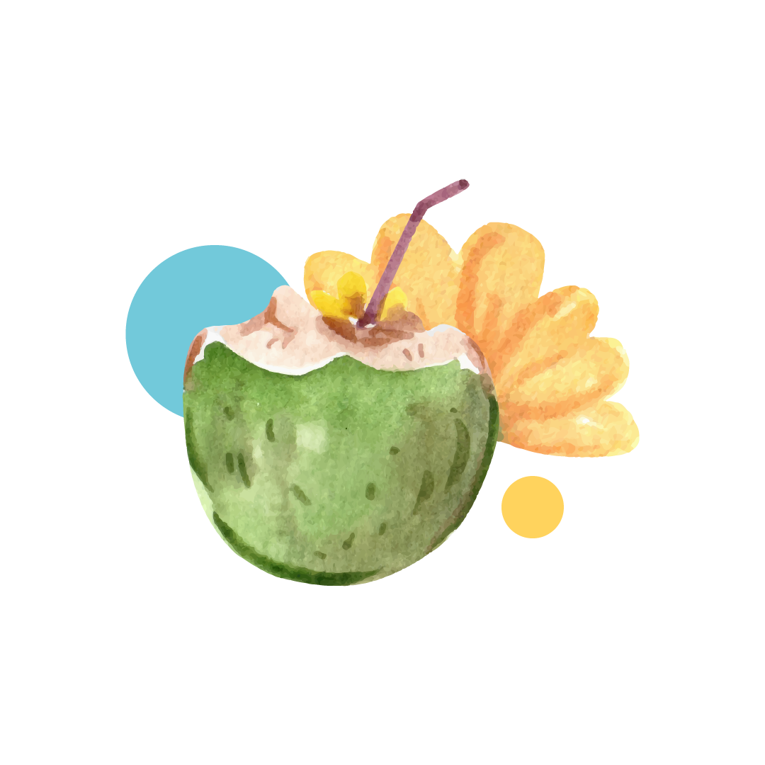 Cricut Coconut Drinking in WaterColors